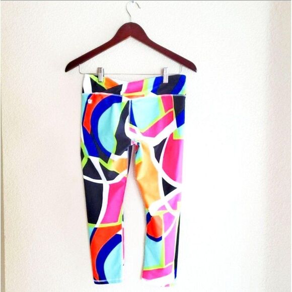 Fabletics Womens Pants Salar S Multicolor Crop Athletic Leggings Powerhold - Picture 4 of 7